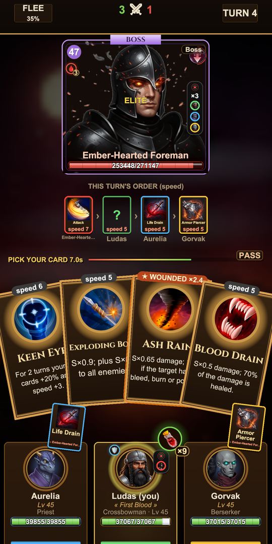Turn-based card combat